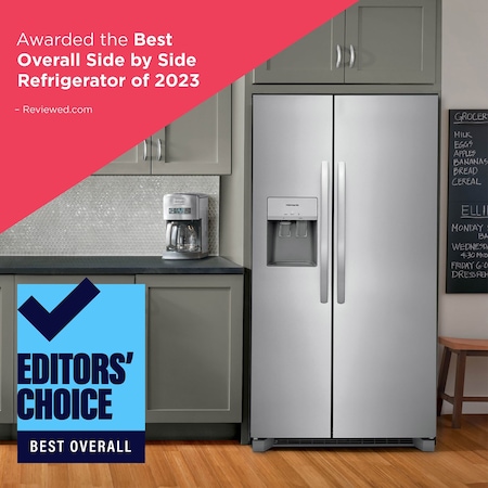 Frigidaire Frigidaire 25.6 Cu. Ft. 36-Inch Standard Depth Side by Side Stainless Steel Refrigerator FRSS2623AS